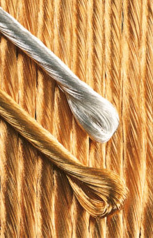 Gespinste in Strängchenform zum Sticken